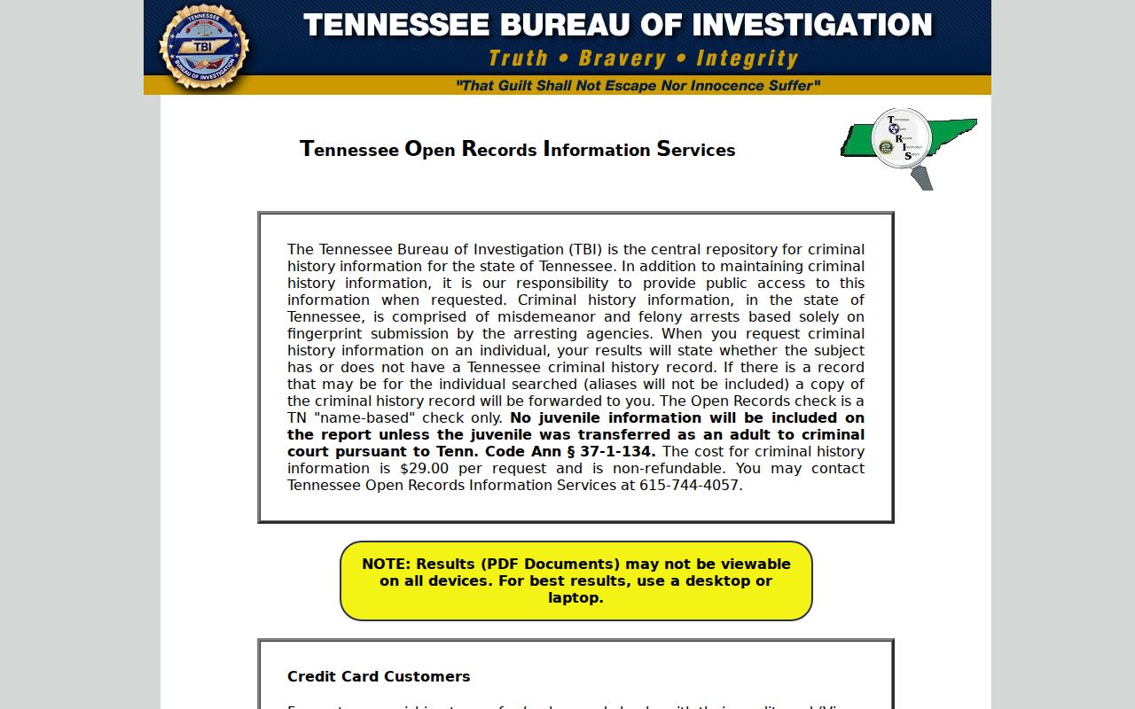 Loudon County criminal records TORIS name-check portal