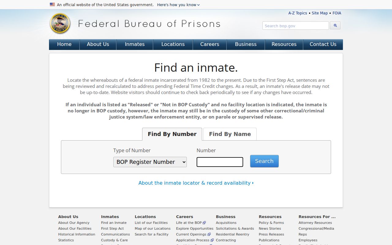 Loudon County criminal records federal inmate locator