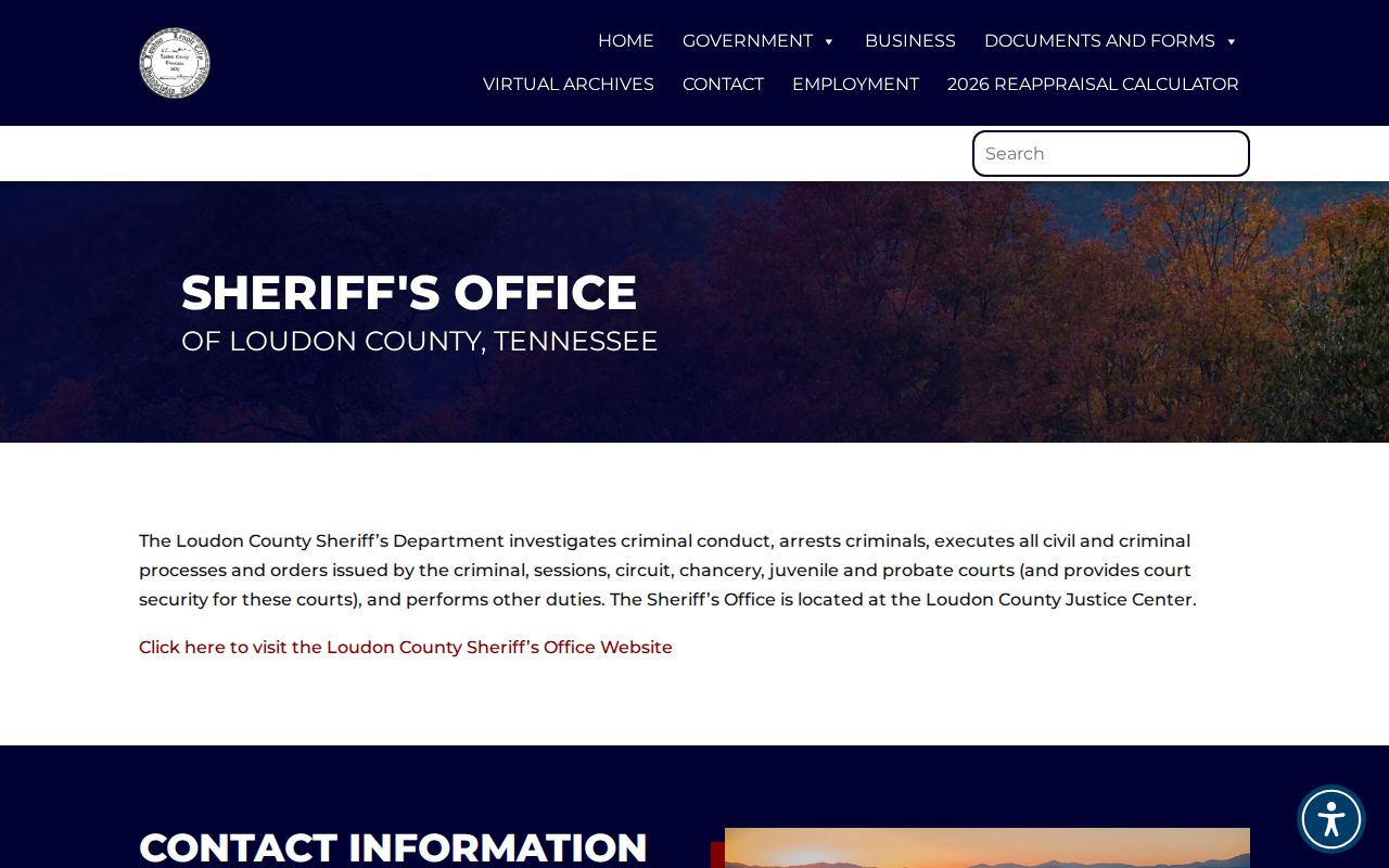 Loudon County criminal records sheriff and jail contacts