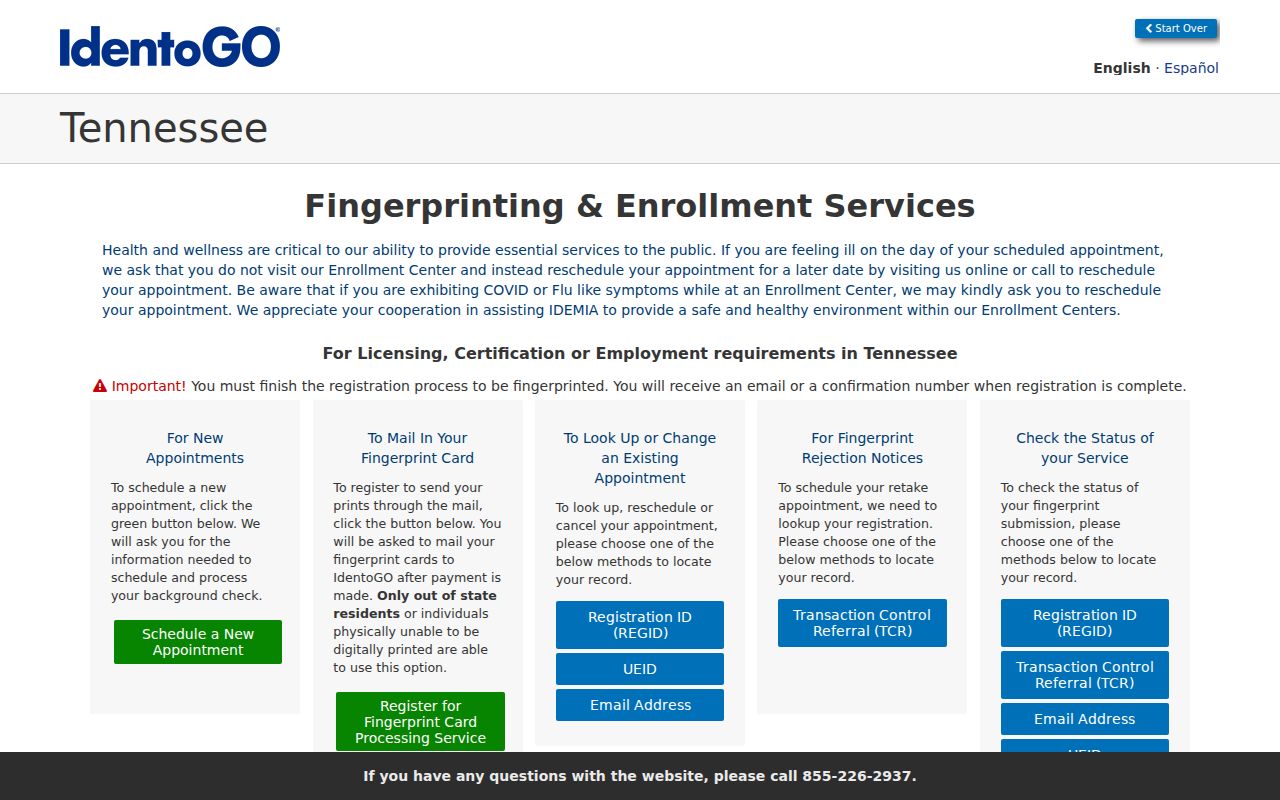 Loudon County criminal history IdentoGO fingerprint appointment channel