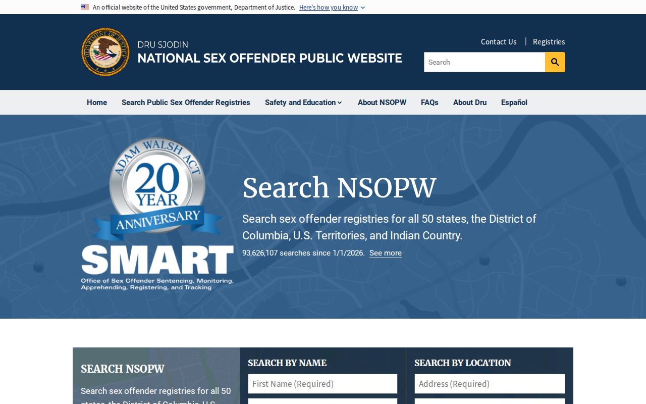 National registry search for a Loudon County sex offender check